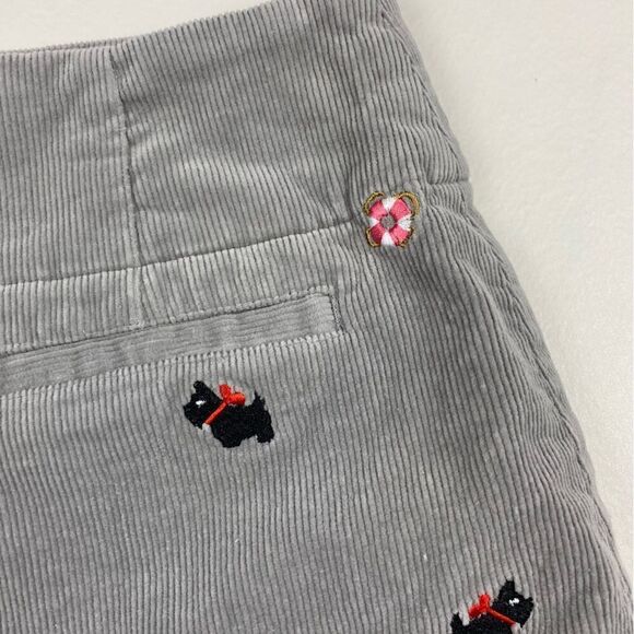 Castaway Grey Corduroy Mini Skirt Christmas Holiday Dogs Scottie Bows 4 - Picture 6 of 6